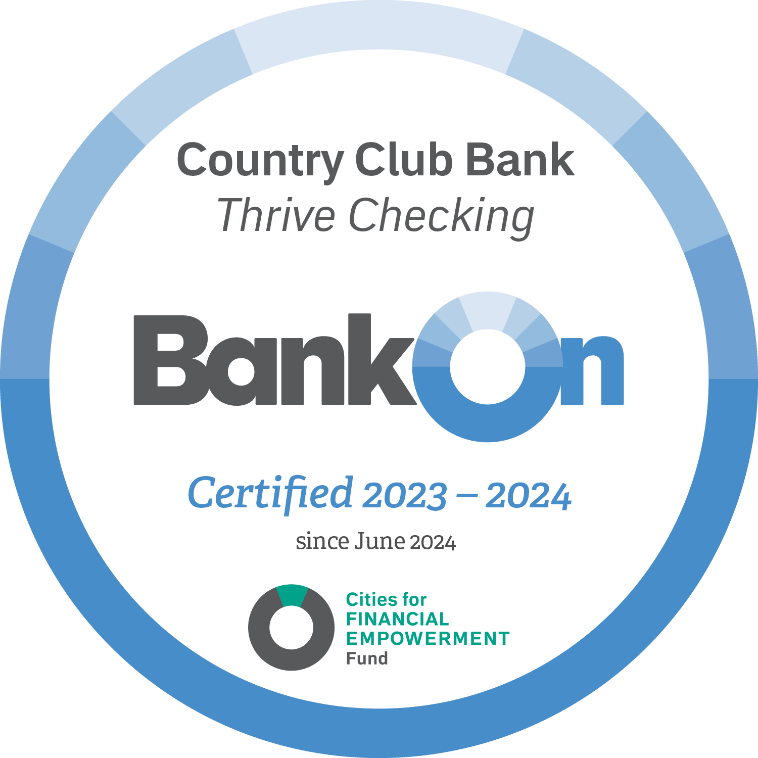 country club bank thrive checking bank seal